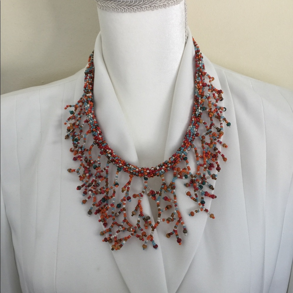Colorful handmade coral looking necklace